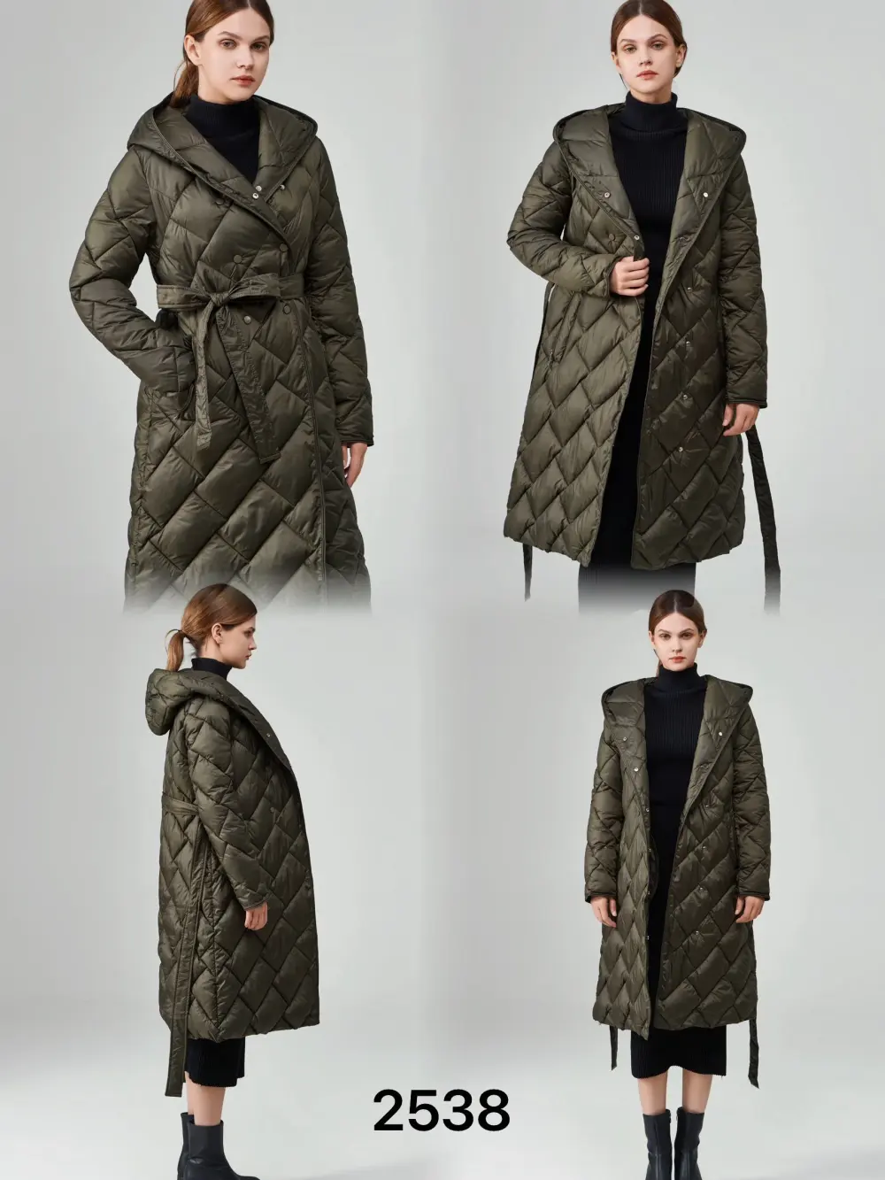 Kabát slabý s páskem dlouhý rukáv dámský (S-2XL ONE SIZE) ITALSKÁ MÓDA IMPNF242538 _vypište do poznámky S