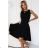 575-1 Unique dress with longer back - black