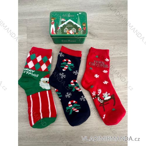 Ponožky 3 páry v krabičke vianočné dámske a pánské (39-42) EMI ROSS EMI24005/DR
