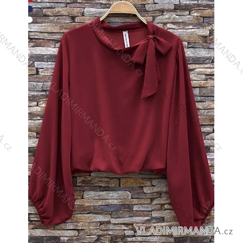 Halenka dlouhý rukáv dámská (S/M/L ONE SIZE) ITALSKÁ MÓDA IMPES24ANIELLA červená S/M/L