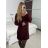 Langärmeliges Strickkleid für Damen (M/L EINHEITSGRÖSSE) ITALIAN FASHION IMD23811 M / L Burgund