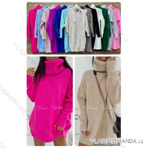 Svetr šaty pletené s rolákem dlouhý rukáv dámské (S/M/L ONE SIZE) ITALSKÁ MÓDA IMWBL24110