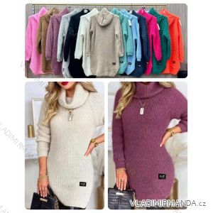 Svetr šaty pletené s rolákem dlouhý rukáv dámské (S/M/L ONE SIZE) ITALSKÁ MÓDA IMWBL24147