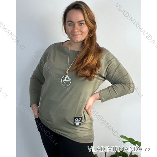 Tunika dlouhý rukáv dámská nadrozměr (52/54/56 ONE SIZE) ITALSKÁ MÓDA IM723053