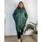 Bunda s kapucí dámská nadrozměr (2XL/3XL ONE SIZE) ITALSKÁ MÓDA IM423768/DR smaragdová 2XL/3XL