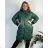 Bunda s kapucí dámská nadrozměr (2XL/3XL ONE SIZE) ITALSKÁ MÓDA IM423768/DR smaragdová 2XL/3XL