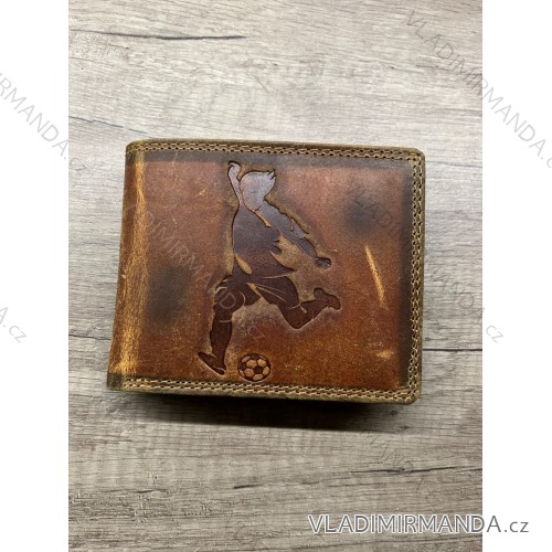 Peněženka kožená Fotbal pánská KUTTI KUT24104-2/DR ONE SIZE hnědá