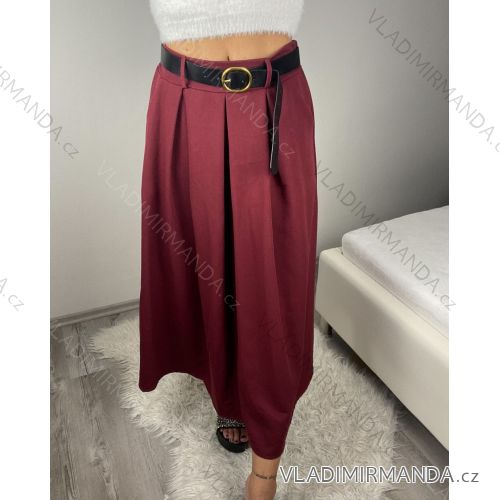 Sukně dlouhá s páskem dámská (S/M/L ONE SIZE) ITALSKÁ MÓDA IMM24M7755-1