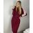 Women's Plus Size Long Warm Long Sleeve Dress (50/52/54 ONE SIZE) ITALIAN FASHION IM424636 50/52 wine