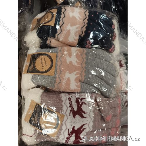 Rukavice pletené prstové dámske (ONE SIZE) sandrou SAN24R571PM