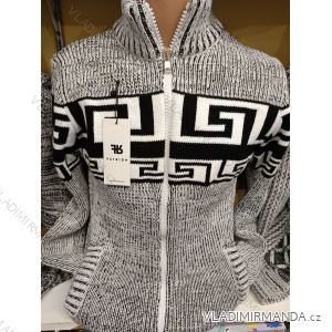 Svetr pletený na zip dlouhý rukáv pánský nadrozměr (M-3XL) TURECKÁ MÓDA TME24005