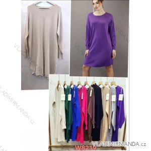 Šaty úpletové dlouhý rukáv dámské (S/M/L ONE SIZE) ITALSKÁ MÓDA IMWK24105