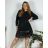 Women's Stand Collar Long Sleeve Knitted Sweater (S/M ONE SIZE) ITALIAN FASHION IMPLI228596 40/42 black