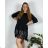 Women's Stand Collar Long Sleeve Knitted Sweater (S/M ONE SIZE) ITALIAN FASHION IMPLI228596 40/42 black