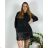 Women's Stand Collar Long Sleeve Knitted Sweater (S/M ONE SIZE) ITALIAN FASHION IMPLI228596 40/42 black