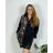 Women's Plus Size Long Pants and Long Sleeve Shirt Set (L/XL/2XL ONE SIZE) POLISH FASHION IMWT23BELLA  black