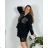 Women's Plus Size Long Pants and Long Sleeve Shirt Set (L/XL/2XL ONE SIZE) POLISH FASHION IMWT23BELLA  black