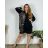 Women's Plus Size Long Pants and Long Sleeve Shirt Set (L/XL/2XL ONE SIZE) POLISH FASHION IMWT23BELLA  black