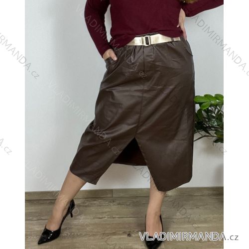 Long Sleeve Dress with Pendant Women's Oversized (3XL / 4XL ONE SIZE) ITALIAN FASHION IMWQ2115022 50/52 Brown