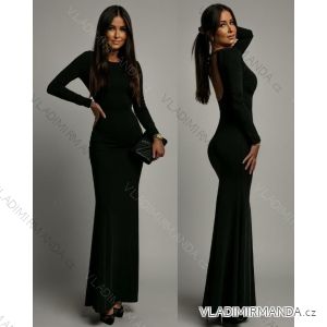 Šaty dlouhé společenské dlouhý rukáv dámské (XS/S/M ONE SIZE) ITALSKÁ MÓDA IMWCA241322