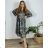 Women's Long Chiffon Short Sleeve Dress (S/M ONE SIZE) ITALIAN FASHION IMWGS231048 silver