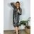 Women's Long Chiffon Short Sleeve Dress (S/M ONE SIZE) ITALIAN FASHION IMWGS231048 silver