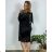 Šaty elegantní flitrované douhý rukáv dámské nadrozměr (54/56/58 ONE SIZE) ITALSKÁ MÓDA IMWT24BOWA/DR 54/56 Černá