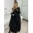 Šaty dlouhé elegantní dlouhý rukáv dámské (S/M ONE SIZE) ITALSKÁ MÓDA IMM24M25599