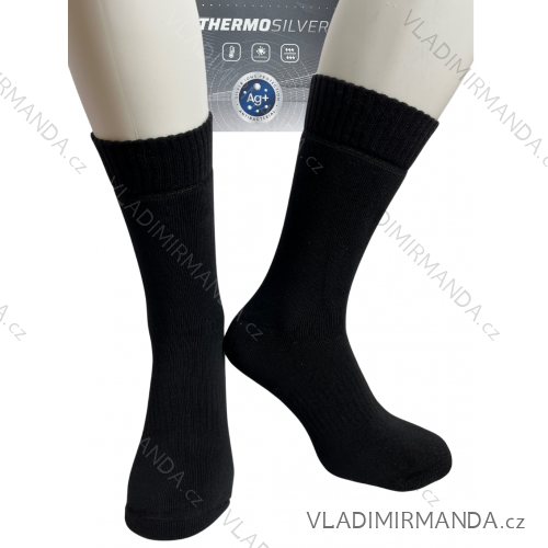 Ponožky teplé Thermo Silver pánske (41-43, 44-46) POLSKÁ MÓDA DPP24THERMO/DR čierna 41-43