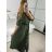 Šaty košilové s páskem dlouhý rukáv dámské (S/M ONE SIZE) ITALSKÁ MÓDA IMPBB22E9511