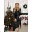 Šaty společenské dlouhý rukáv dámské (S/M ONE SIZE) ITALSKÁ MÓDA IMWMY2415931/DU -   čierna
 -   S / M