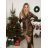 Šaty společenské dlouhý rukáv dámské (S/M ONE SIZE) ITALSKÁ MÓDA IMWMY2415931/DU -   čierna
 -   S / M