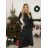 Šaty dlouhé společenské dlouhý rukáv dámské (S/M/L ONE SIZE) ITALSKÁ MÓDA IMM24M37639