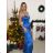 Šaty dlouhé společenské satén na ramínka dámské (S/M ONE SIZE) ITALSKÁ MÓDA IMM24M9156/DU -   červená -   S/M/L
