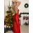Šaty dlhé elegantné spoločenské na ramienka dámske (S/M ONE SIZE) TALIANSKA MÓDA IMPLP2322930135/DU S/M červená