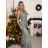 Šaty spoločenské dlhé trblietavé na ramienka dámske (S/M ONE SIZE) TALIANSKA MODA IMM23M51395/DU -   tyrkysová -   S / M
