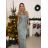 Šaty spoločenské dlhé trblietavé na ramienka dámske (S/M ONE SIZE) TALIANSKA MODA IMM23M51395/DU -   tyrkysová -   S / M