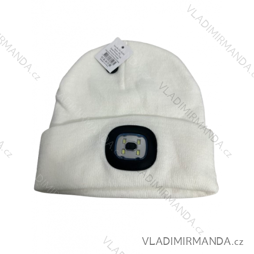 Čepice s baterkou (ONE SIZE) POLSKÁ VÝROBA PV324SG-92381/DR ONE SIZE bílá
