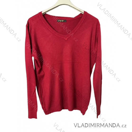 Women's Long Sleeve Knitted Sweater (S/M ONE SIZE) ITALIAN FASHION IMM22FD9073 40/42 wine