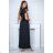 Women's Plus Size (42-46) Long Elegant Party Sleeveless Dress POLISH FASHION PMLBC23265-10 black 38