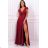 Women's Plus Size (42-46) Long Elegant Party Sleeveless Dress POLISH FASHION PMLBC23265-10 wine 46