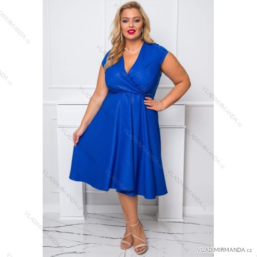 Damen Plus Size (42-46) langes elegantes ärmelloses Partykleid POLISH FASHION PMLBC23265-10 Königsblau 50