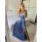 Šaty carmen dlhé na ramienka elegantné saténové dámske (S/M ONE SIZE) TALIANSKA MÓDA IMPBB22B22735/DR - zelená lipová - S/M