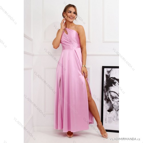 Women's Long Formal Short Sleeve Dress (36-54) POLISH FASHION PMLMR23ALICE pink 38
