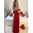 Women's Long Strapless Sequin Party Dress (S/M ONE SIZE) ITALIAN FASHION IMPSH233348 -   red -   S / M