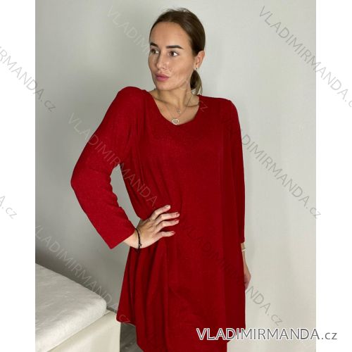 Women's Elegant Long Sleeve Dress (S/M ONE SIZE) ITALIAN FASHION IMM23M6062 S/M/L red