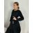 Šaty teplé oválné dlouhý rukáv dámské nadrozměr (50/52/54 ONE SIZE) ITALSKÁ MÓDA IM424806/DR 52/54 Černá