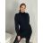 Women's Turtleneck Sweater Knit Long Sleeve Women's (uni sm) ITALIAN FASHION IM4192002 S / M black