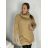 Women's Short Knitted Turtleneck Long Sleeve Dress (S/M/L ONE SIZE) ITALIAN FASHION IMPLI248123 S/M/L Brown
