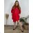 Women's elegant party long sleeve dress (S/M ONE SIZE) ITALIAN FASHION IM322282 50/52 red